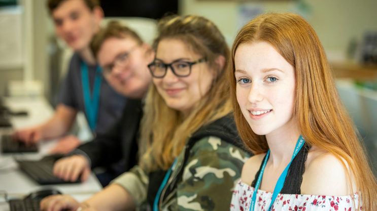 Students at Andover College study centre