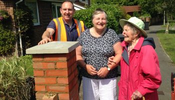 Andover College Bricklaying students re-build wall for 94 year old Andover lady